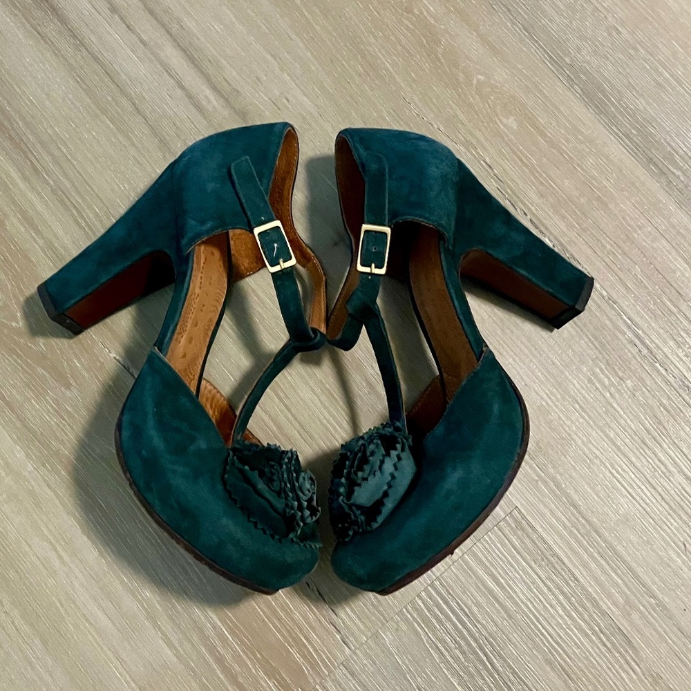 Chie Mihara Green Suede Heels - Picture 3 of 7